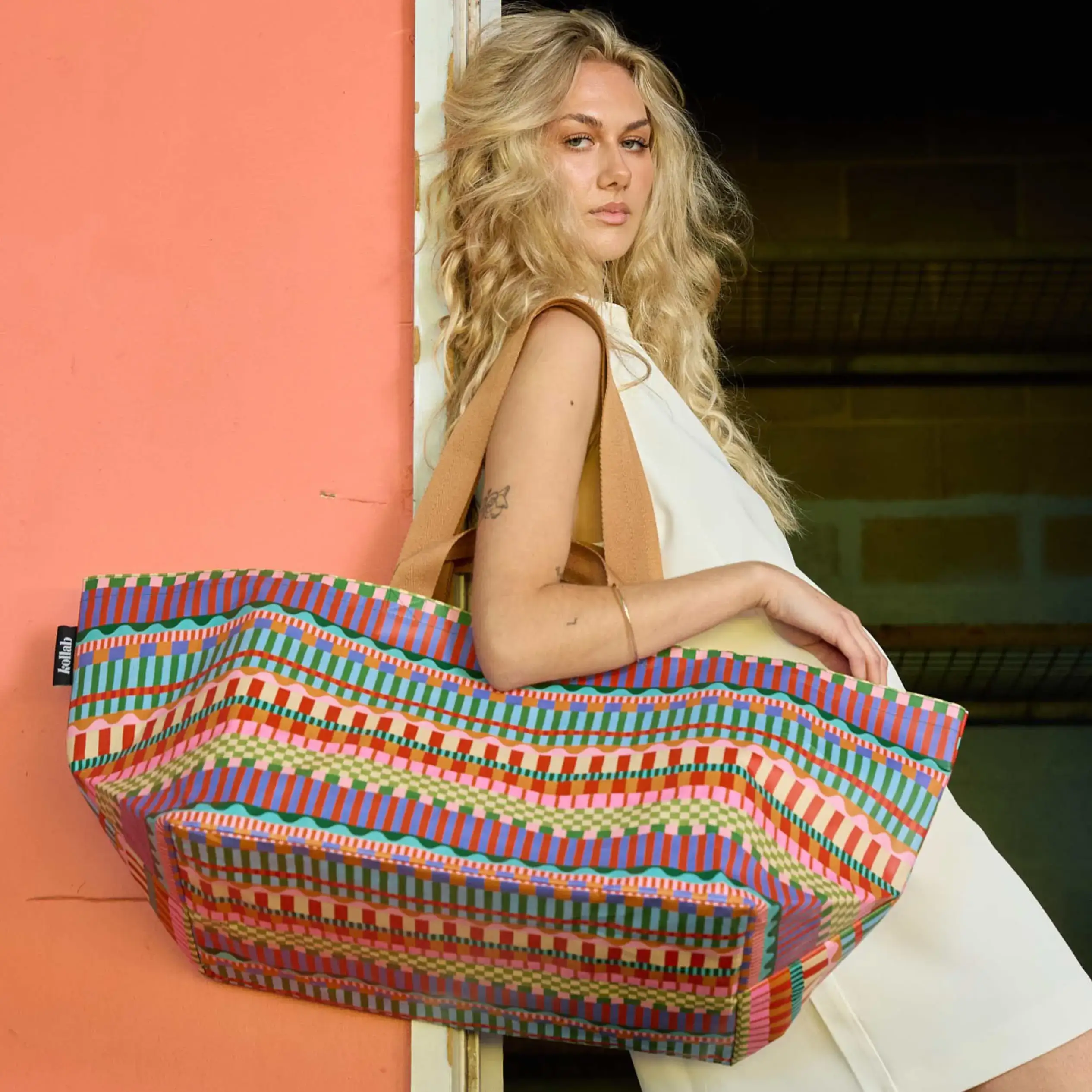 Beach Bag Blocks and Stripe - Image 3
