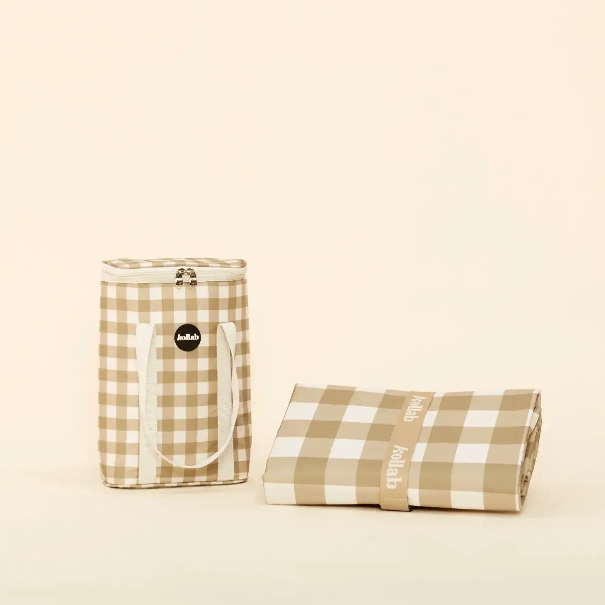 Wine Cooler Bag Olive Check - Image 4