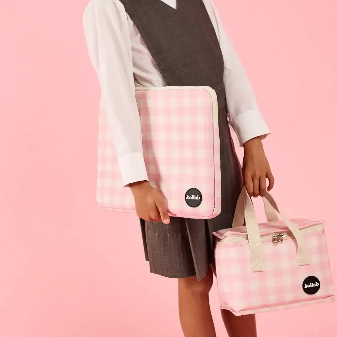 Laptop Case Candy Pink Check - Image 3