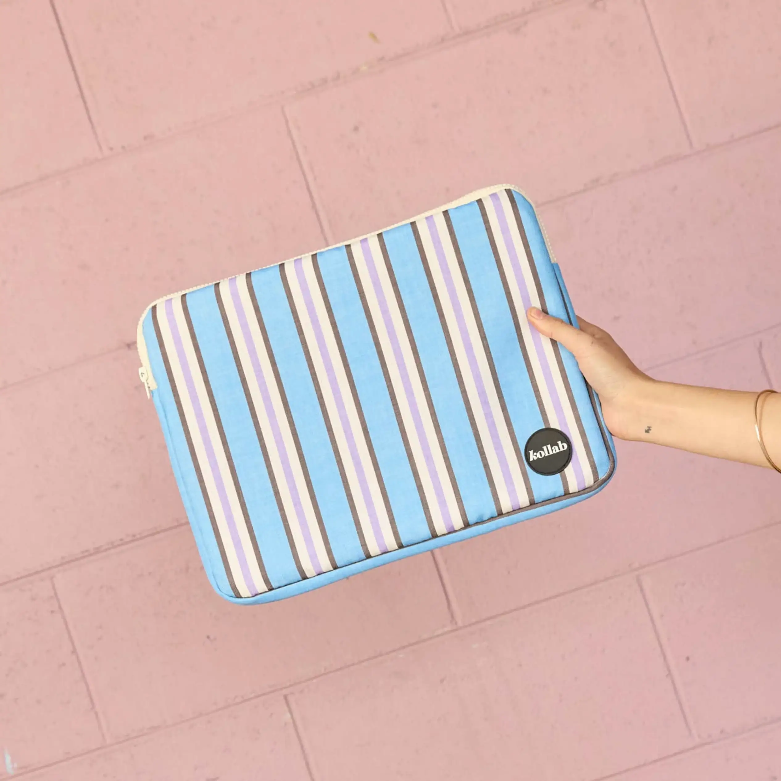Laptop Case Choc Blue Stripe - Image 3