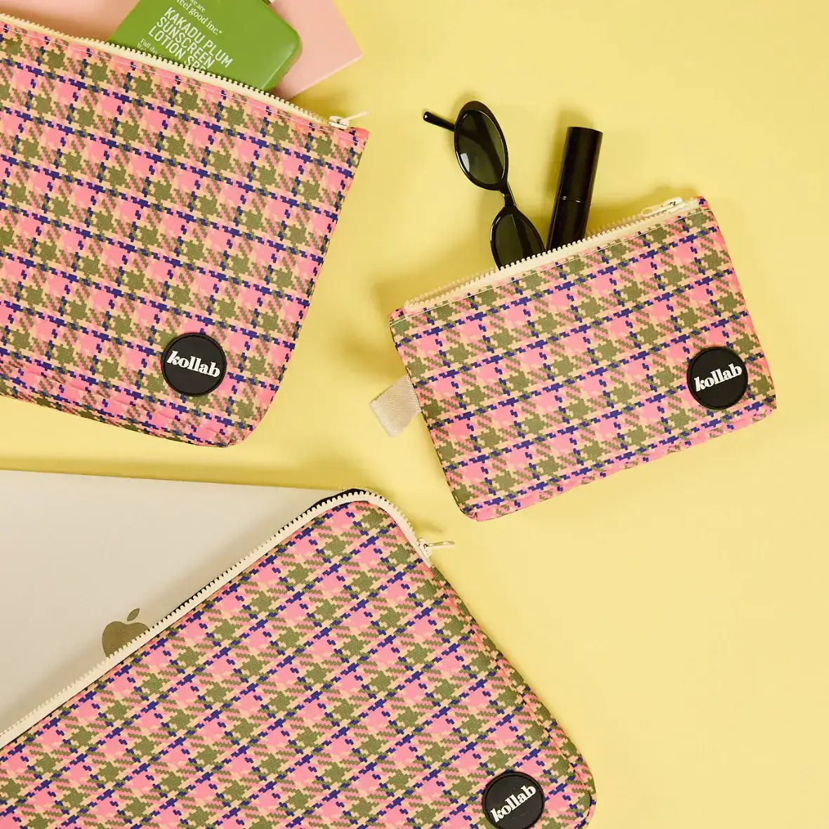 Laptop Case Pink Houndstooth - Image 3