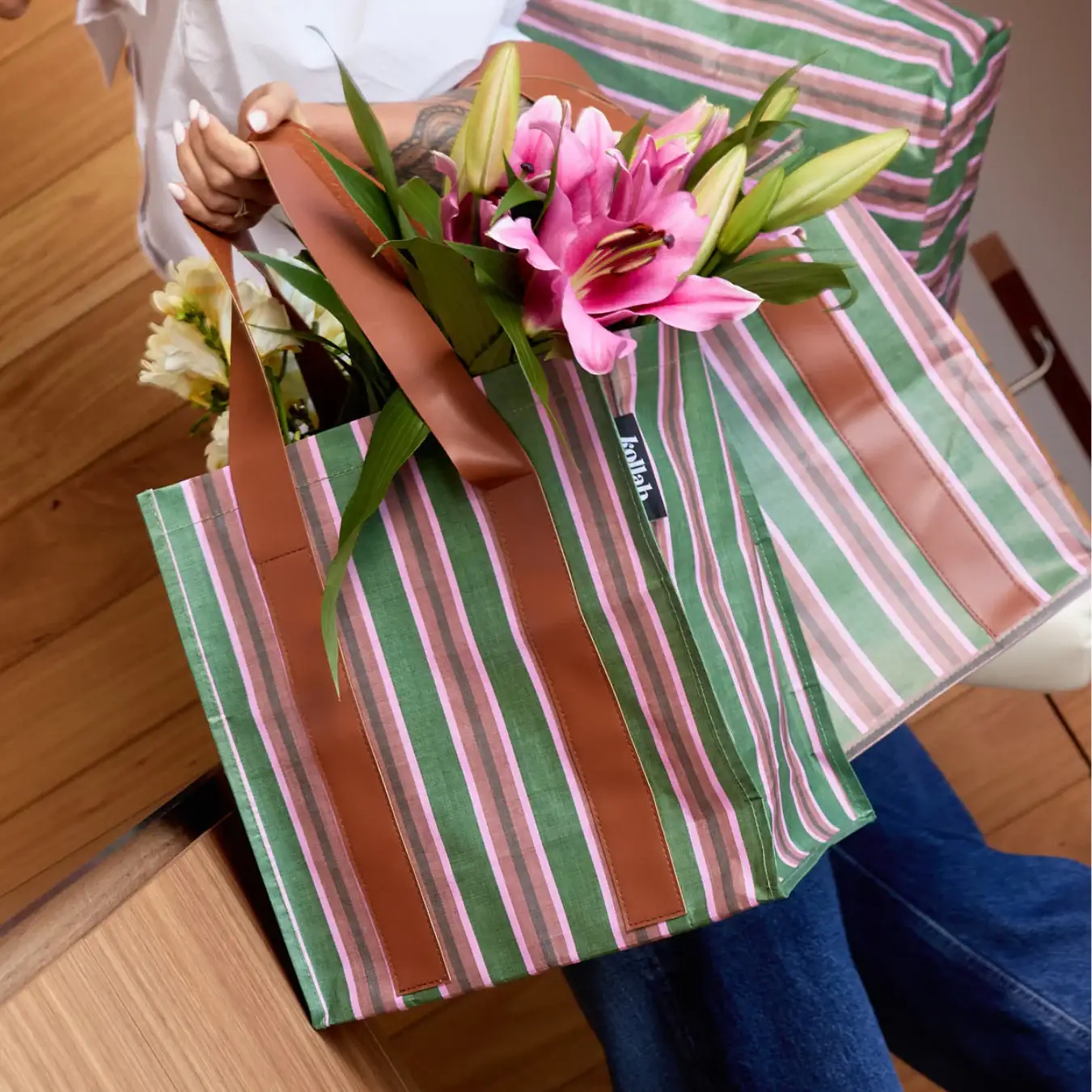 Market Bag Forest Stripe - Image 2