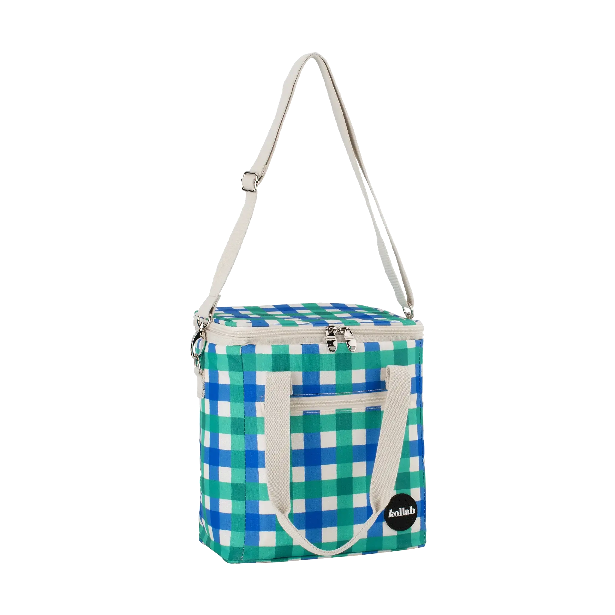 Mini Cooler Green Blue Check - Image 2