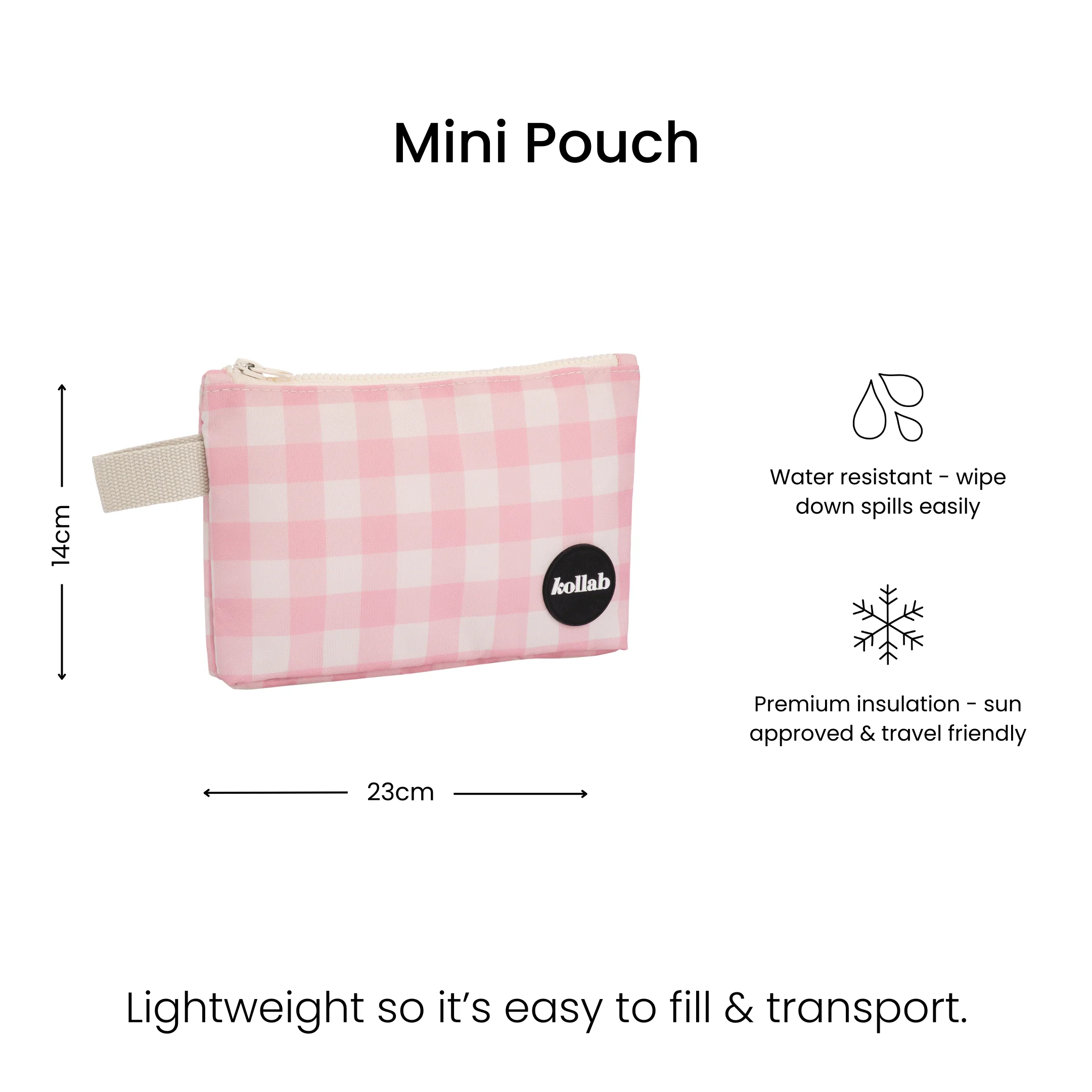 Mini Pouch Candy Pink Check - Image 3